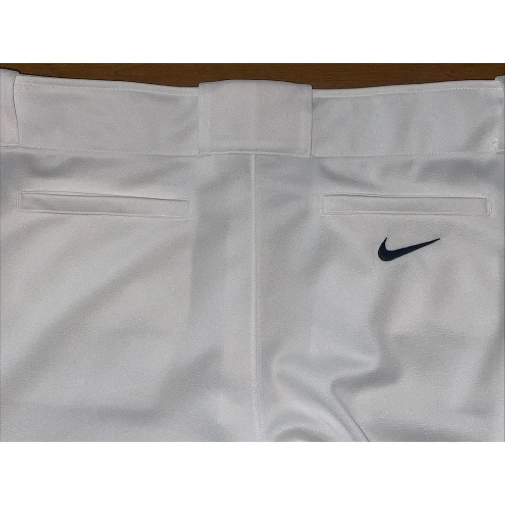 Nike Baseball Pants Men XL‎ White Elastic Ankle Double Knees Swoosh